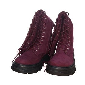 Just Fab Maxwell Cordovan Tall Womens NEW w/Box Platform Combat Boots- sz. 6 1/2